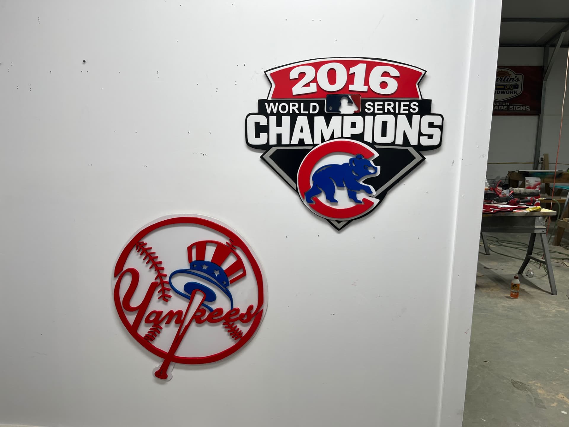 Custom Sports Signs, examples of handmade wooden signs by Martin's Woodwork